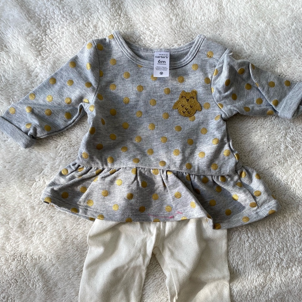 Carters two piece set shirt and pant 6M